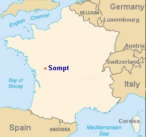 Map showing Sompt in relation to the rest of France